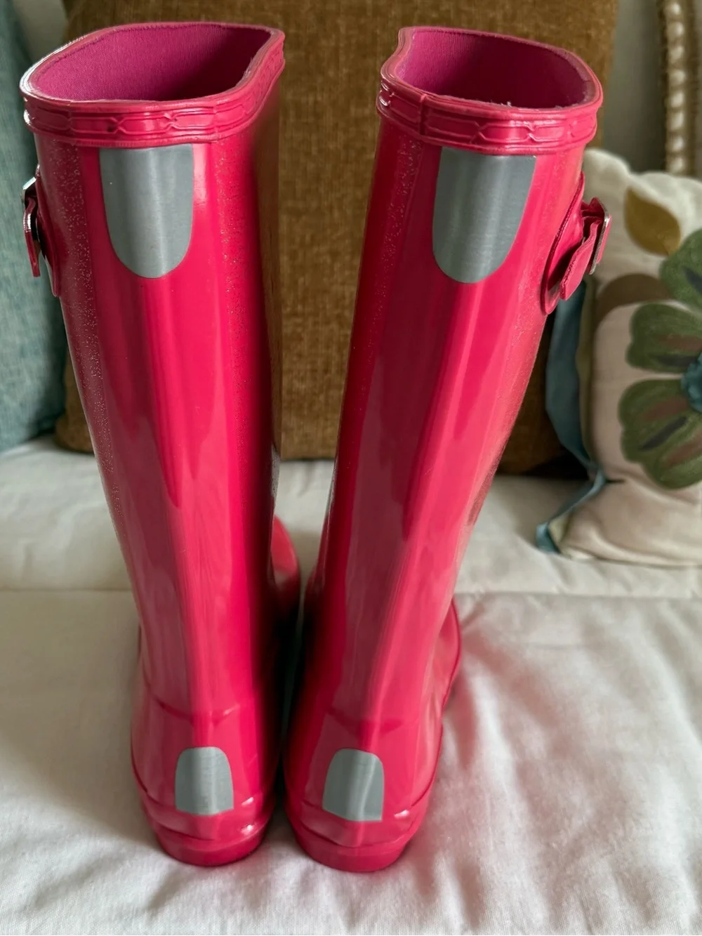 Hunter Original Thrift Pink Glitter Tall Rain Boot Size EU 37/ US 6